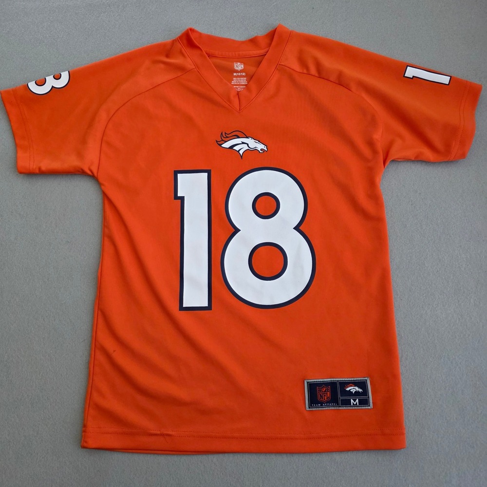 NFL Denver Broncos Peyton Manning 18 Youth Jersey Orange Medium 10/12
